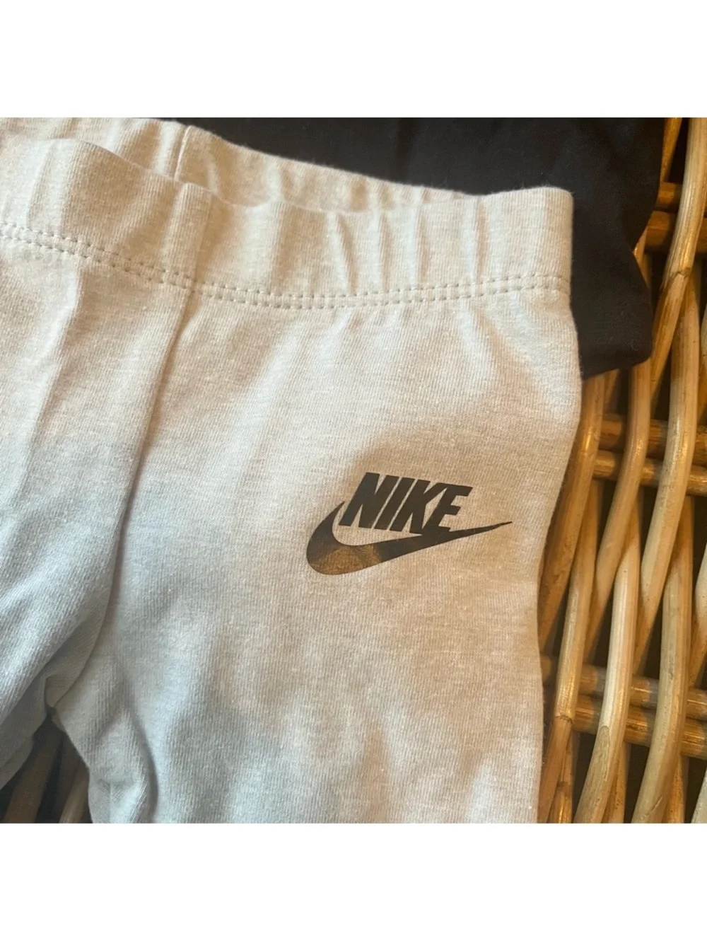 Nike Baby Girl 3M Black & Gold 'Just Sparkle' Long Sleeve Bodysuit Gray Pant